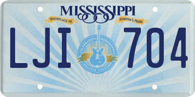 MS license plate LJI704