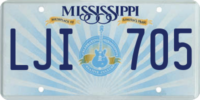 MS license plate LJI705