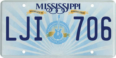 MS license plate LJI706