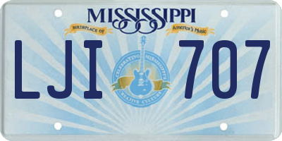 MS license plate LJI707