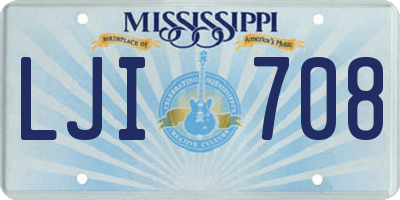 MS license plate LJI708