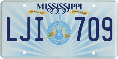 MS license plate LJI709