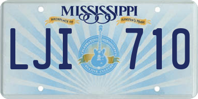 MS license plate LJI710