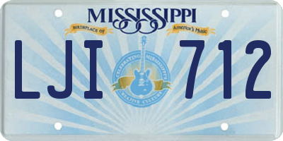 MS license plate LJI712