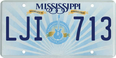 MS license plate LJI713