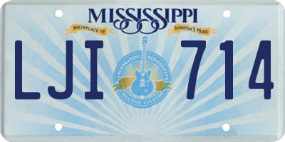 MS license plate LJI714