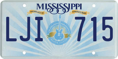 MS license plate LJI715