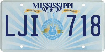 MS license plate LJI718
