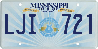 MS license plate LJI721