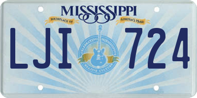 MS license plate LJI724