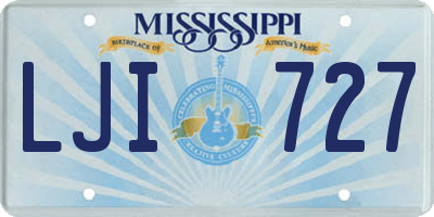 MS license plate LJI727