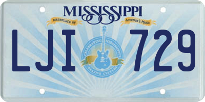 MS license plate LJI729