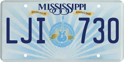 MS license plate LJI730