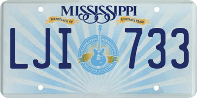 MS license plate LJI733