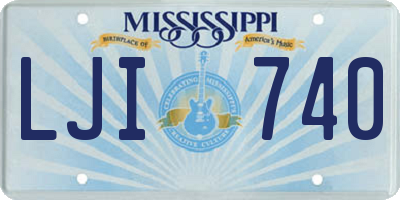 MS license plate LJI740