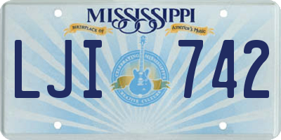 MS license plate LJI742
