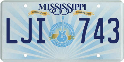 MS license plate LJI743