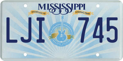 MS license plate LJI745