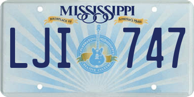 MS license plate LJI747