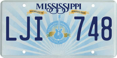 MS license plate LJI748