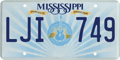 MS license plate LJI749