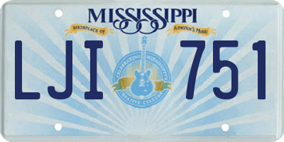 MS license plate LJI751