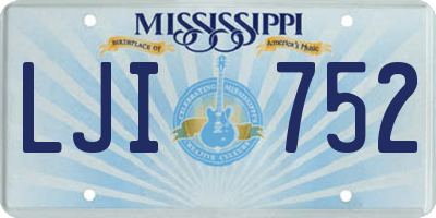 MS license plate LJI752