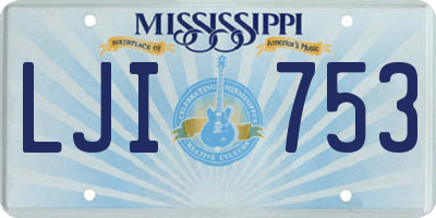 MS license plate LJI753