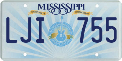 MS license plate LJI755