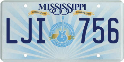 MS license plate LJI756