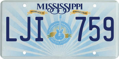 MS license plate LJI759