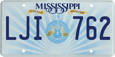 MS license plate LJI762