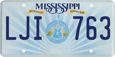 MS license plate LJI763