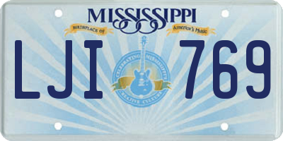 MS license plate LJI769