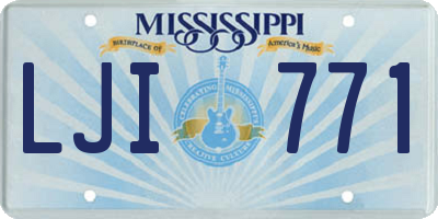 MS license plate LJI771