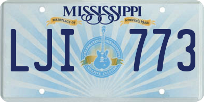 MS license plate LJI773