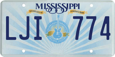 MS license plate LJI774