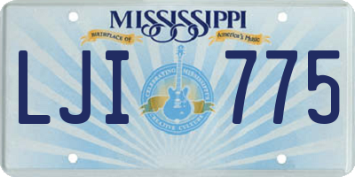 MS license plate LJI775