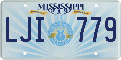 MS license plate LJI779