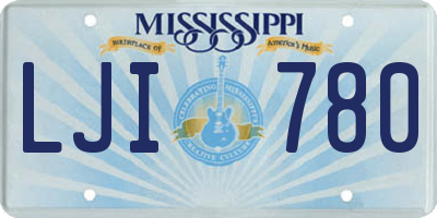 MS license plate LJI780