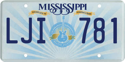 MS license plate LJI781