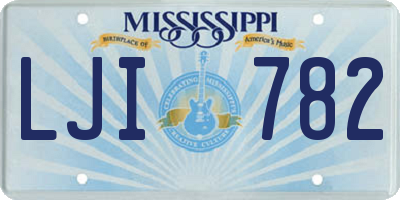 MS license plate LJI782