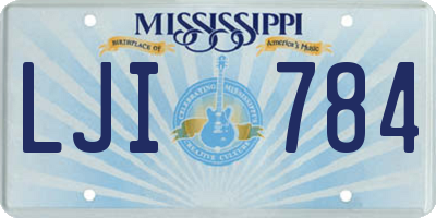 MS license plate LJI784