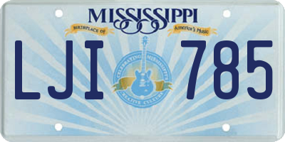 MS license plate LJI785