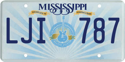 MS license plate LJI787
