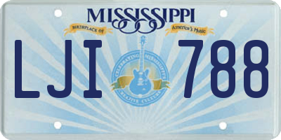 MS license plate LJI788