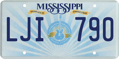 MS license plate LJI790