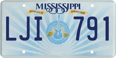MS license plate LJI791