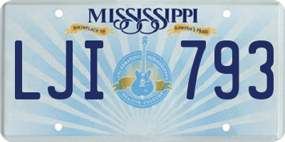 MS license plate LJI793