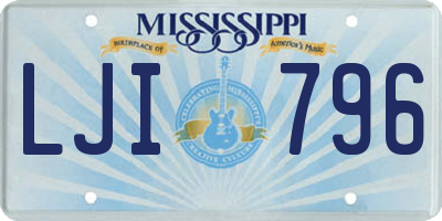 MS license plate LJI796